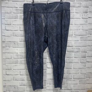 Ideology Believe in Movement Snake Print Fluid Ankle/Crop Leggings 3X NWOT